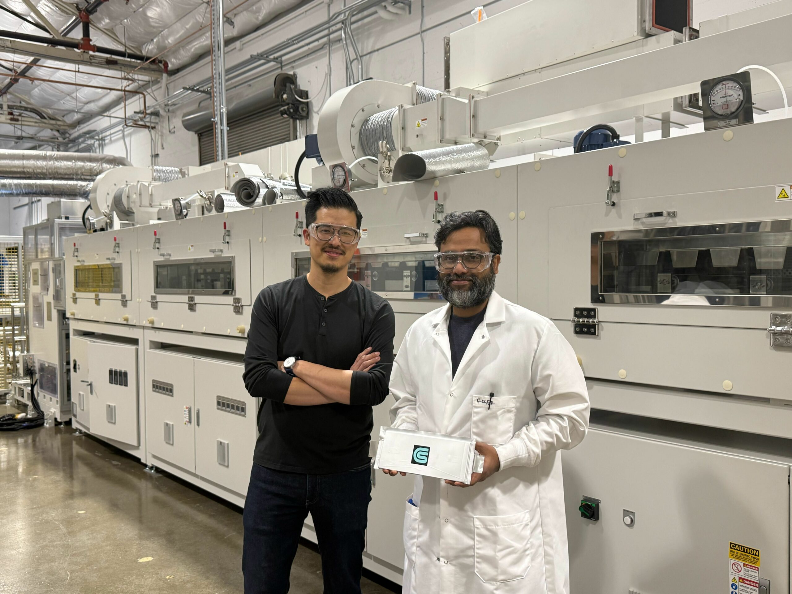 Coreshell co-founder Jonathan Tan (left) at the Coreshell lab.
