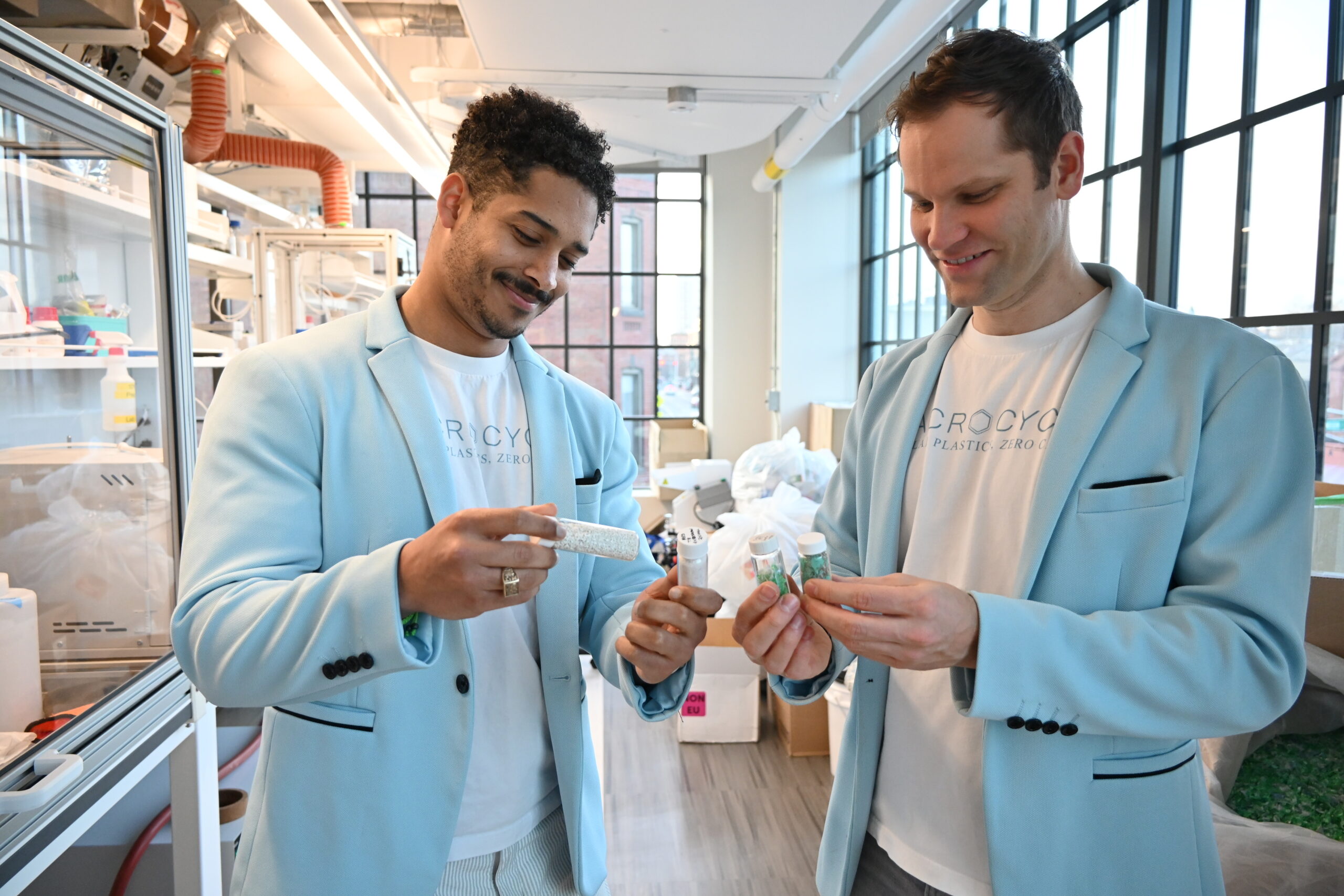 MacroCycling co-founders Stwart Pena Feliz and Jan-Georg Rosenbloom are re-envisioning plastics recycling.